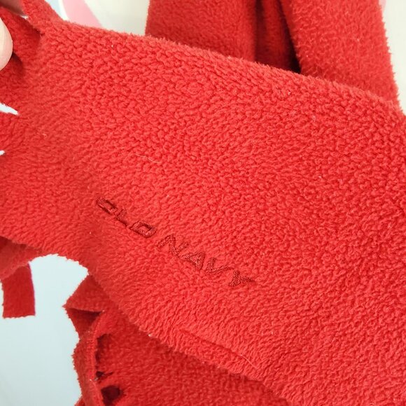 Vintage Old Navy Red Fleece Scarf Winter Wrap Warm Fringed Ends 12"x66" Inches - Picture 2 of 3